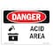 Signmission OSHA Danger Sign, 10" Height, 14" Width, Rigid Plastic, Acid Area, Landscape, 1014-L-1018 OS-DS-P-1014-L-1018 - alternate 1